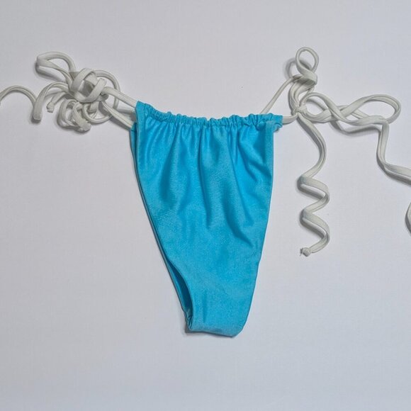 Tia Shine string bikini Bottom- side tie- Aquamarine- Size Large - Picture 3 of 6